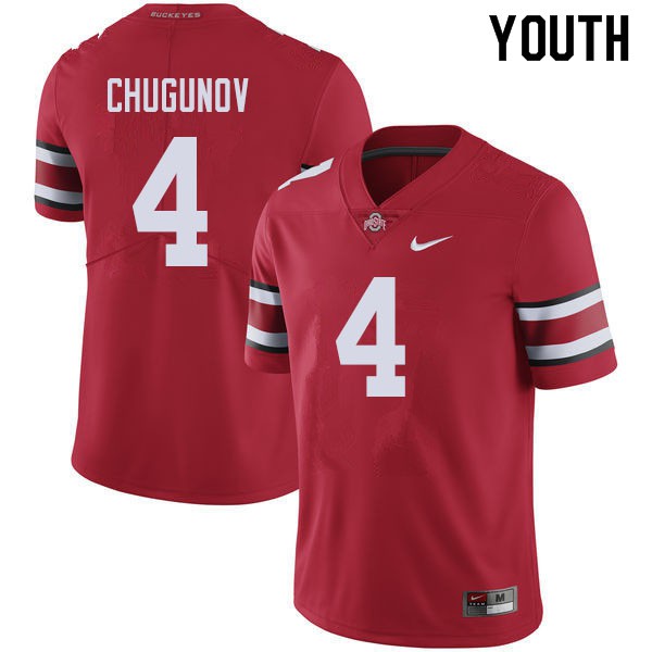 Ohio State Buckeyes #4 Chris Chugunov Youth Player Jersey Red OSU73560